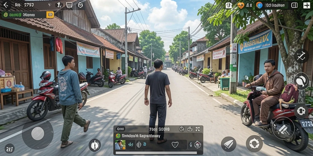 Gameplay menarik 2757 yang menunjukkan interaksi karakter.