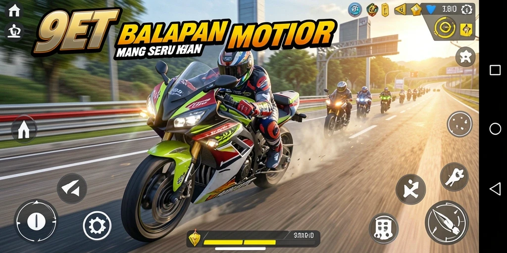 Gameplay balapan motor yang menegangkan dan seru di 9ET.