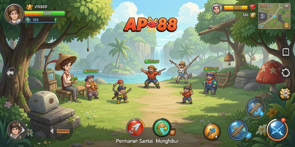Tangkapan layar menunjukkan gameplay <strong>API88</strong> yang penuh warna dan menarik.