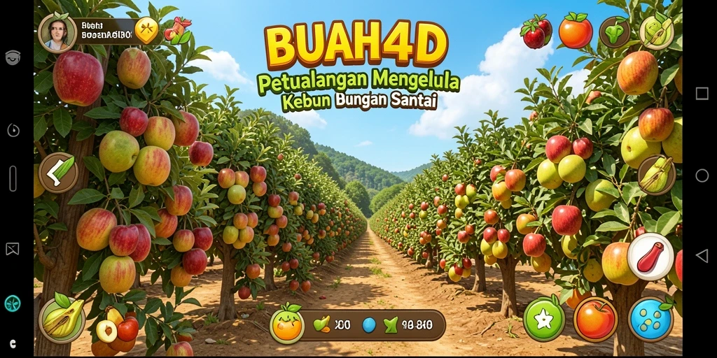 Tampilan menarik dari gameplay kebun buah di BUAH4D.