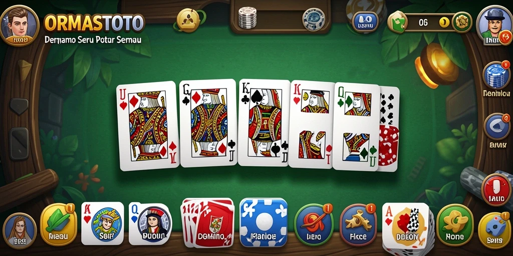 Tampilan gameplay menarik dari ORMASTOTO dengan suasana Domino yang menyenangkan.