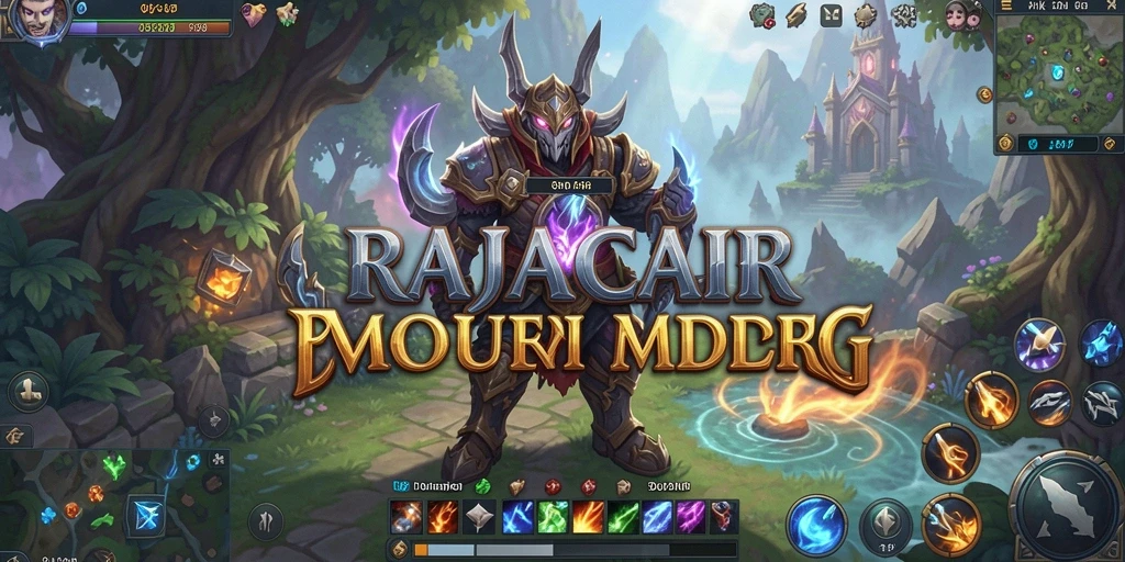 Tangkapan layar utama RAJACAIR menampilkan pertempuran epik dalam dunia MMORPG.