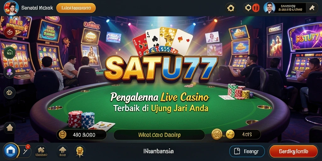 Tampilan gameplay Live Casino yang seru di SATU77.