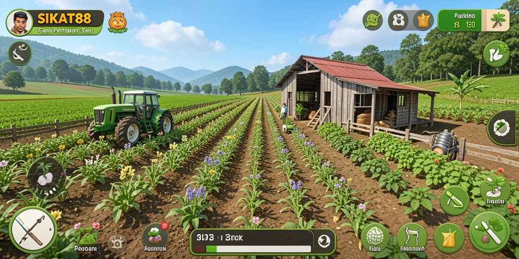 Gameplay menarik SIKAT88 dengan detail pertanian yang menawan.
