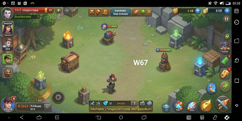 Tampilan gameplay W67 yang menarik, penuh warna dan interaktif.
